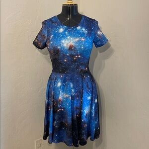Galaxy Print Skater Dress